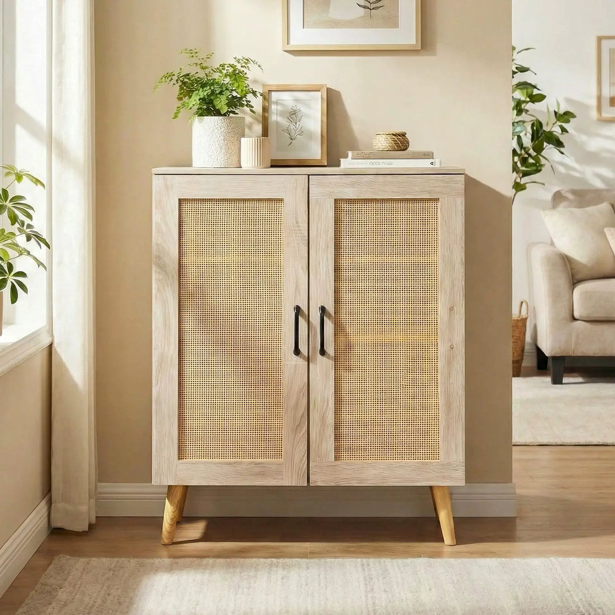 5-Tier Rattan Shoe Cabinewith 3 Removable Shelves, photo 14 of 16