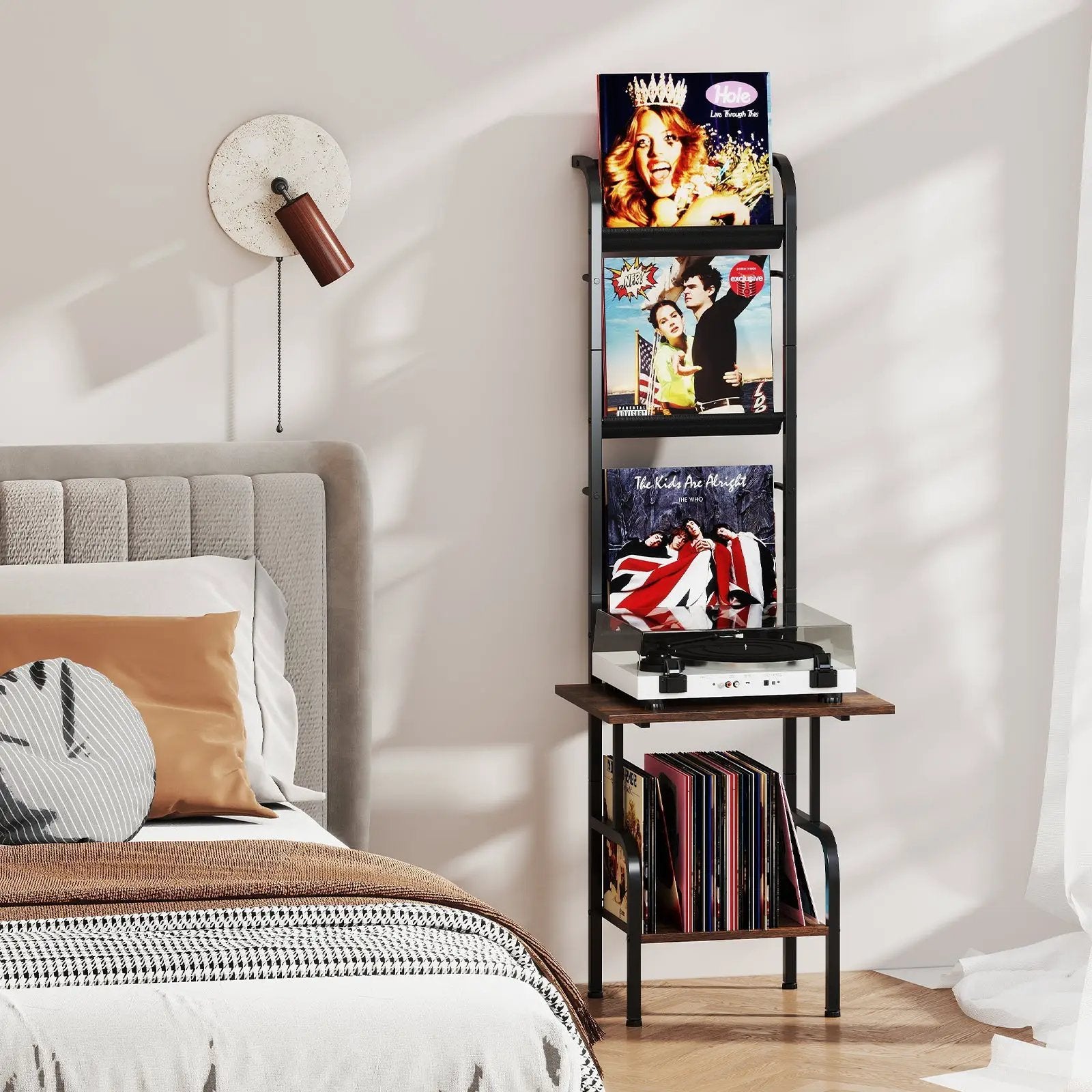 5-Tier Record Player Stand with Vinyl Display Shelf and Record Holder by DirectDeals