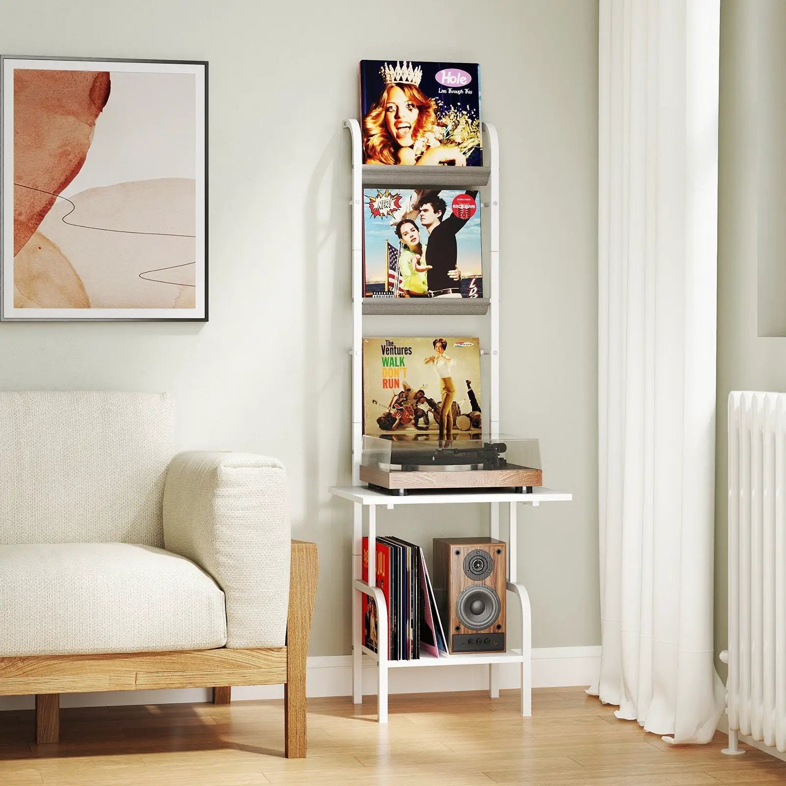 5-Tier Record Player Stand with Vinyl Display Shelf and Record Holder by DirectDeals