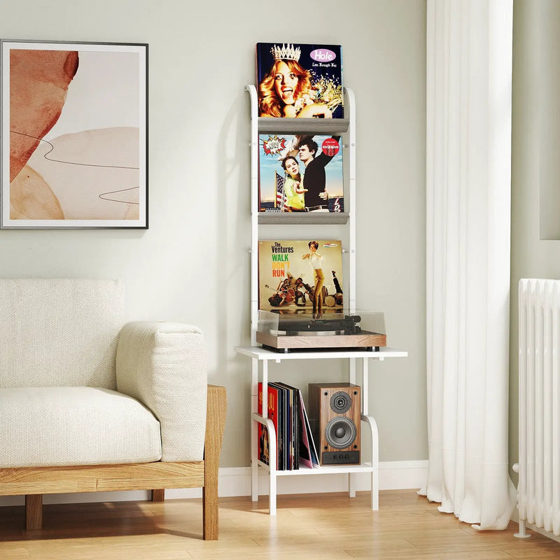5-Tier Record Player Stand with Vinyl Display Shelf and Record Holder by DirectDeals