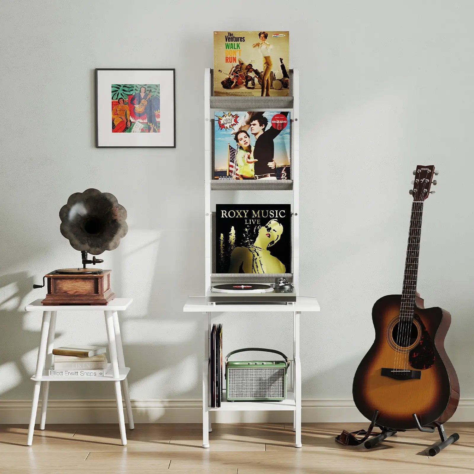 5-Tier Record Player Stand with Vinyl Display Shelf and Record Holder by DirectDeals