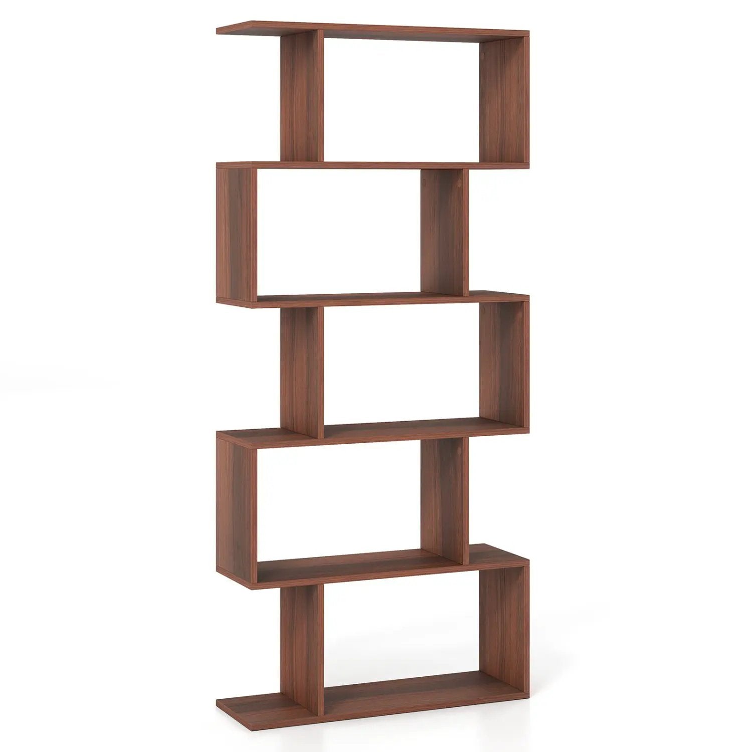 5-Tier S-Shaped Bookshelf with Anti-Tip Kit by DirectDeals