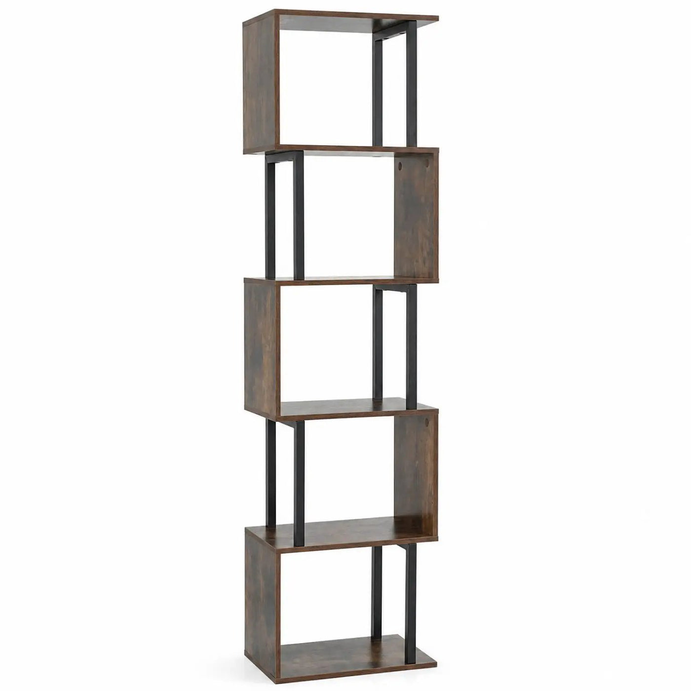 5-Tier S-Shaped Bookshelf with Open Cubes & Anti-Tip Kit by DirectDeals