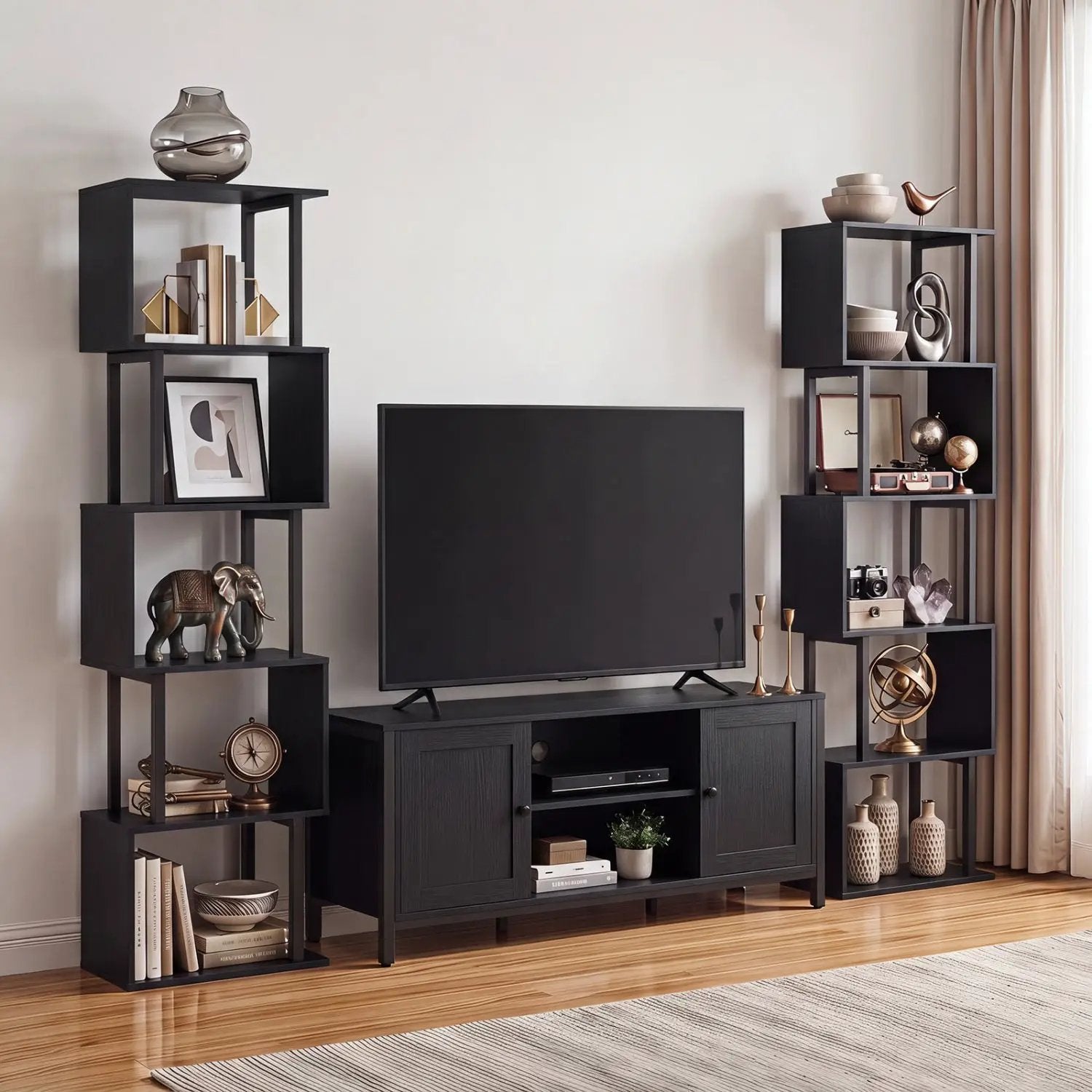 5-Tier S-Shaped Bookshelf with Open Cubes & Anti-Tip Kit by DirectDeals