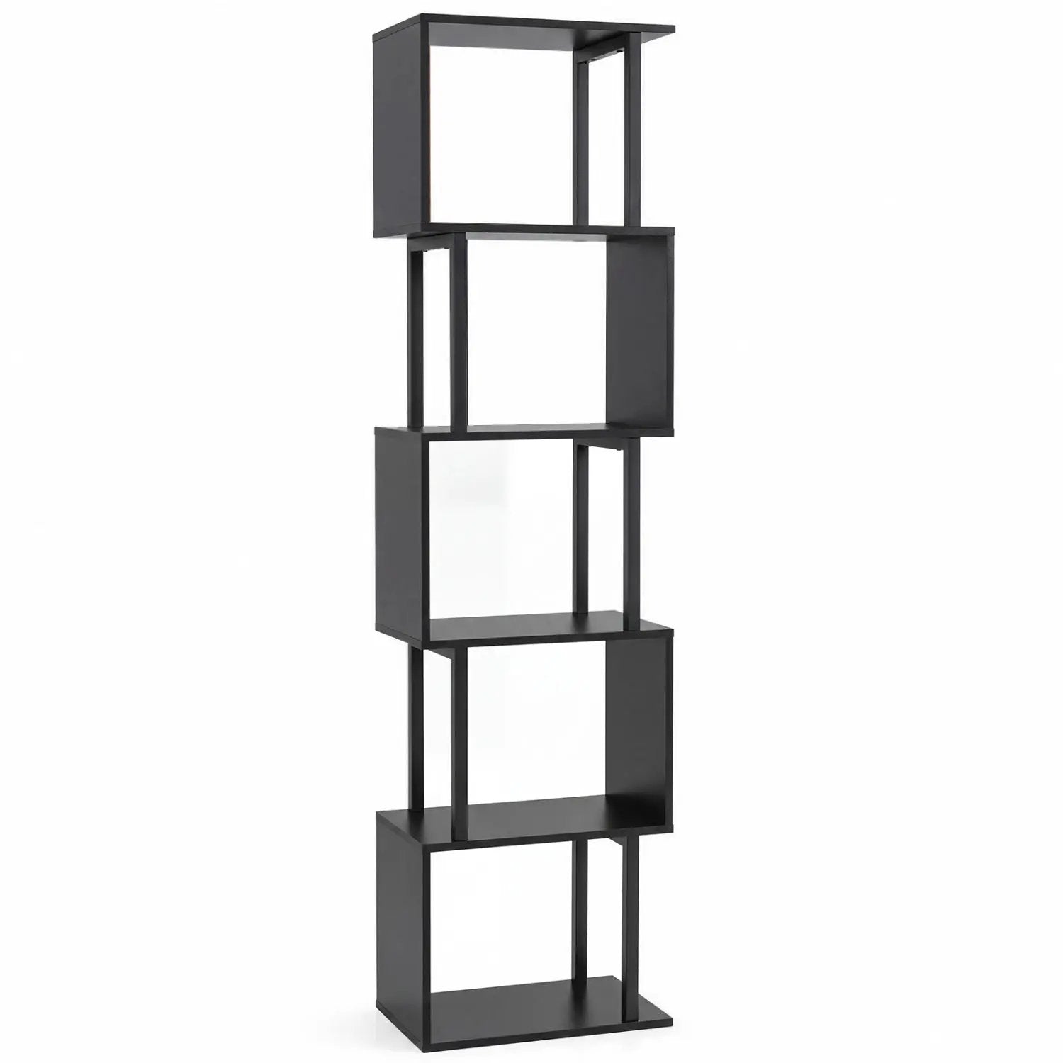 5-Tier S-Shaped Bookshelf with Open Cubes & Anti-Tip Kit by DirectDeals