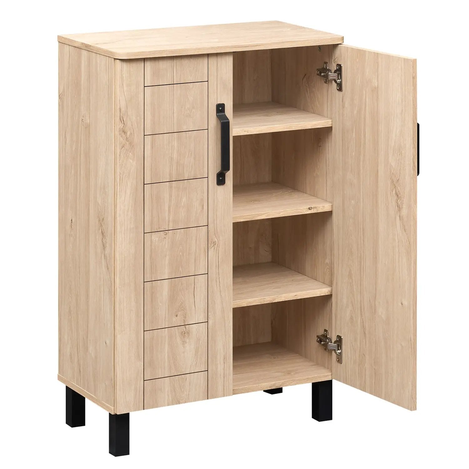 5-Tier Shoe Storage Cabinet Freestanding Wooden Shoe Rack Organizer by DirectDeals