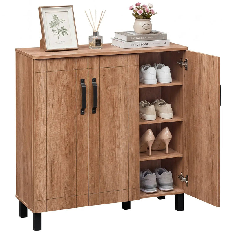 5-Tier Shoe Storage Cabinet Freestanding Shoe Rack Organizer-Oak by DirectDeals