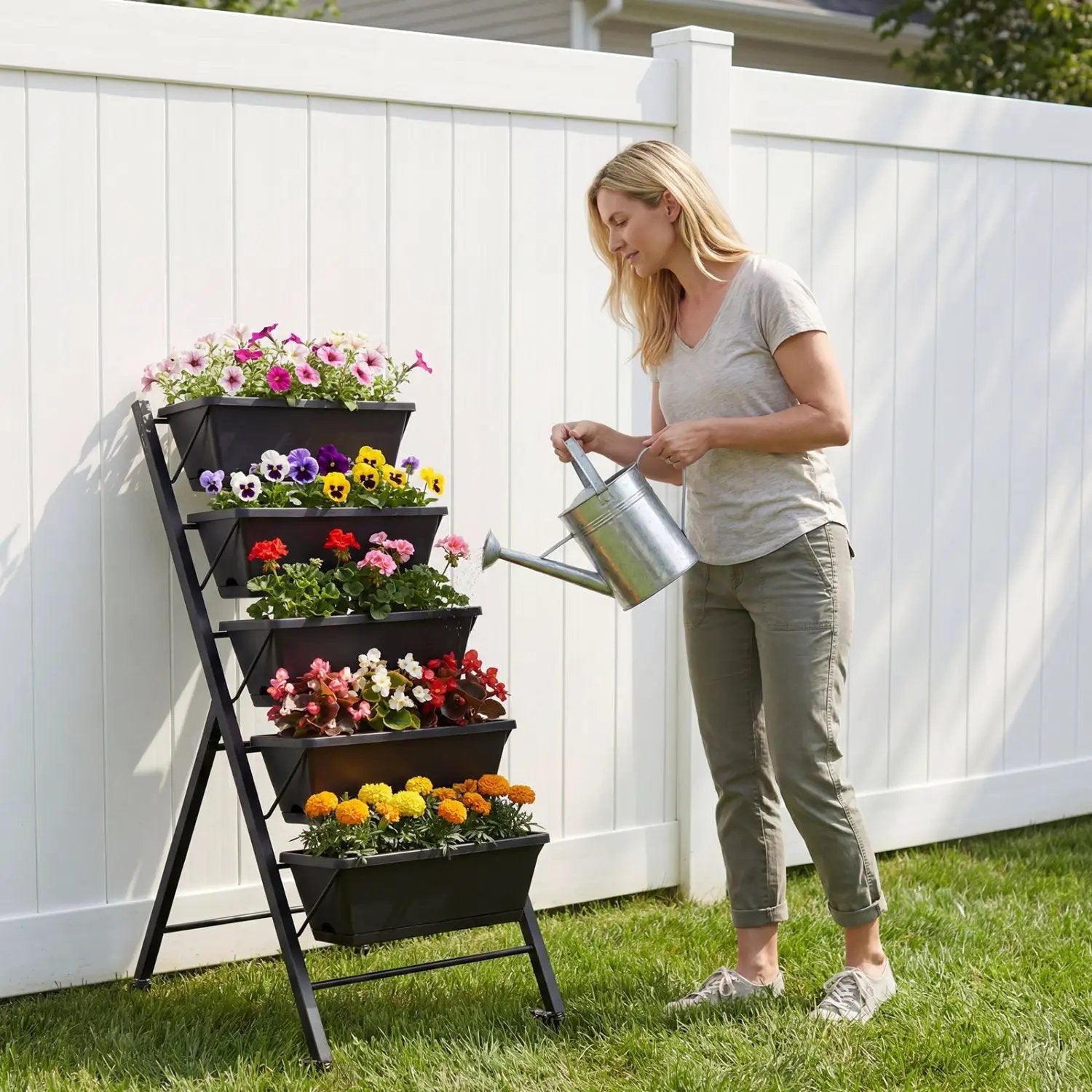 5-Tier Vertical Raised Garden Bed with Wheels for Backyard by DirectDeals