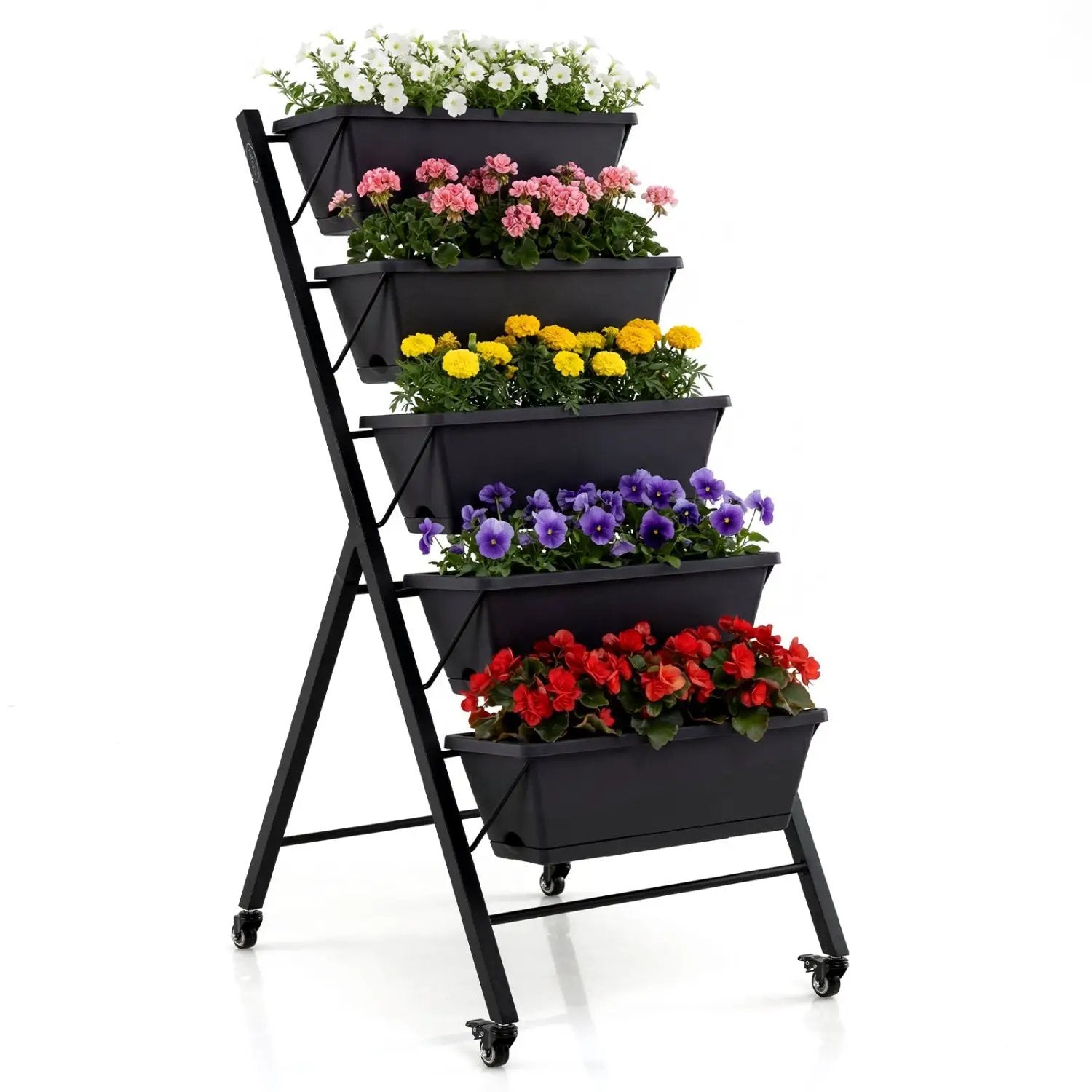 5-Tier Vertical Raised Garden Bed with Wheels for Backyard by DirectDeals