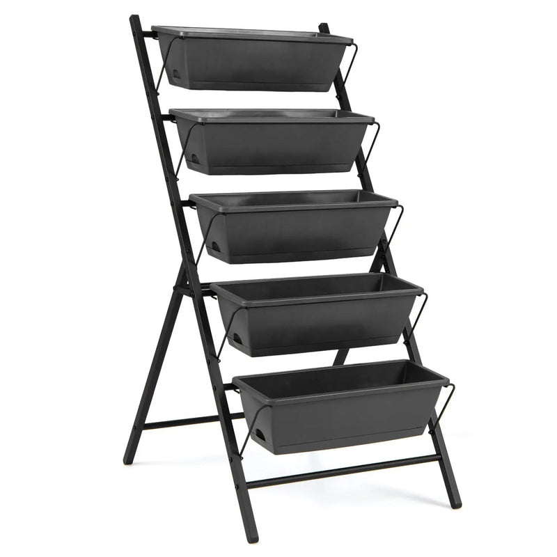 5-Tier Vertical Raised Garden Bed with Drainage System and Removable Trays for Vegetables by DirectDeals