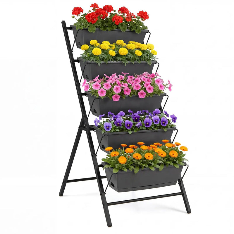5-Tier Vertical Raised Garden Bed with Drainage System and Removable Trays for Vegetables by DirectDeals