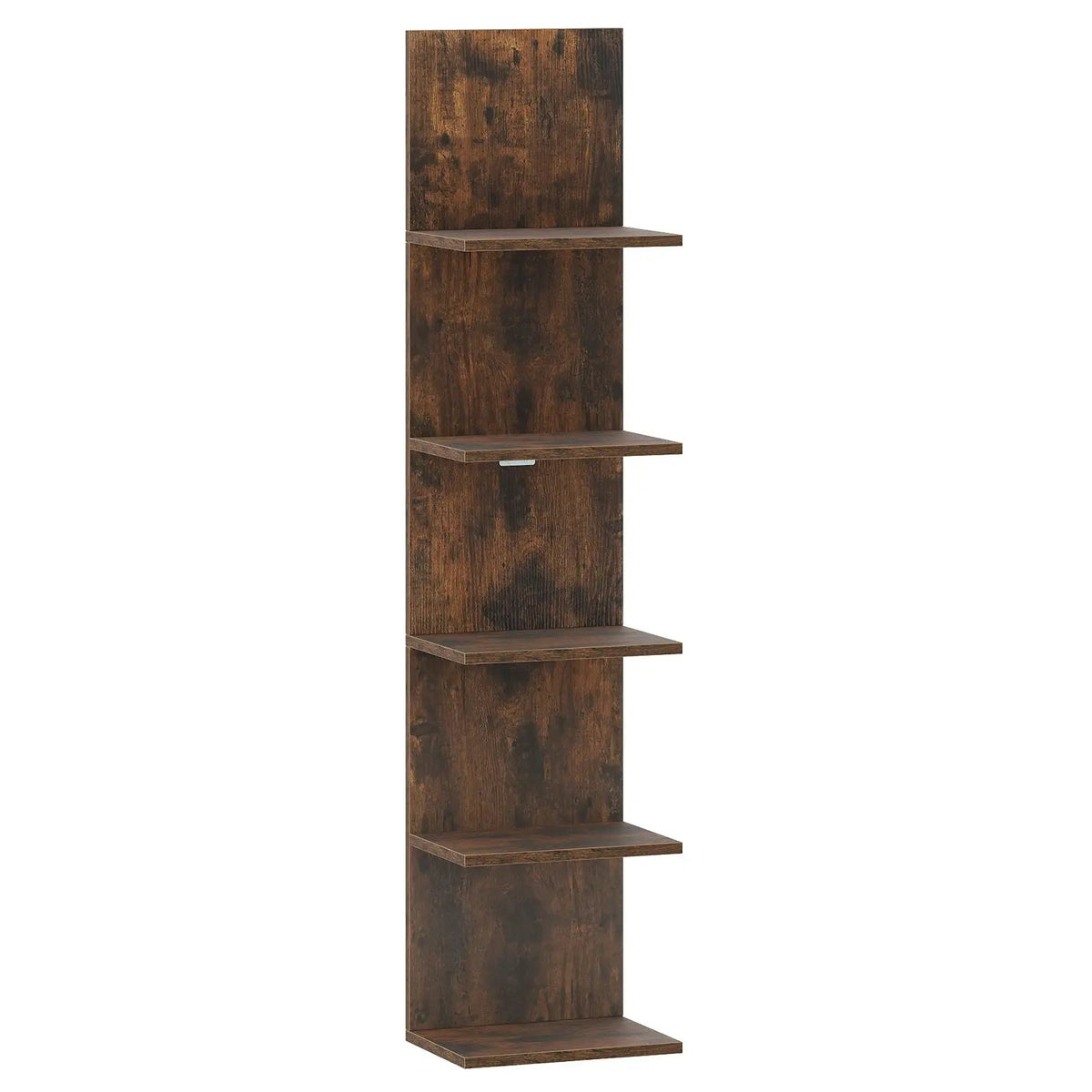 5-Tier Wall Mounted Shelf Unit with Wood Grain, photo 9 of 16
