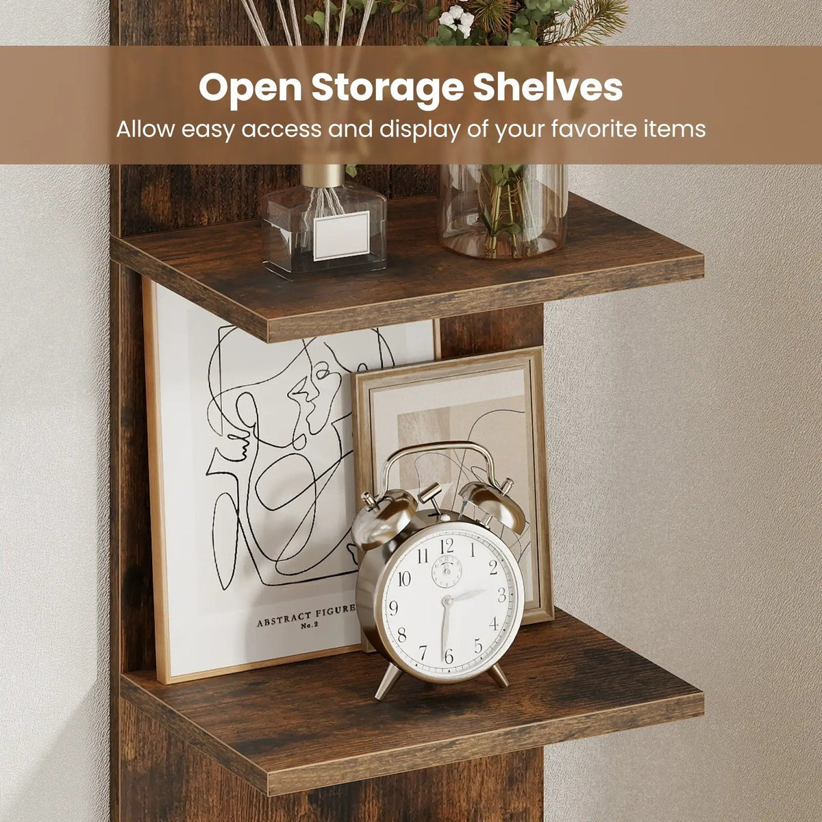 5-Tier Wall Mounted Shelf Unit with Wood Grain, photo 16 of 16