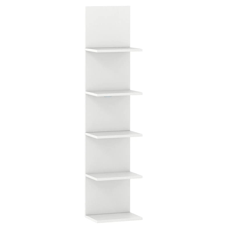 5-Tier Wall Mounted Shelf Unit with Wood Grain by DirectDeals