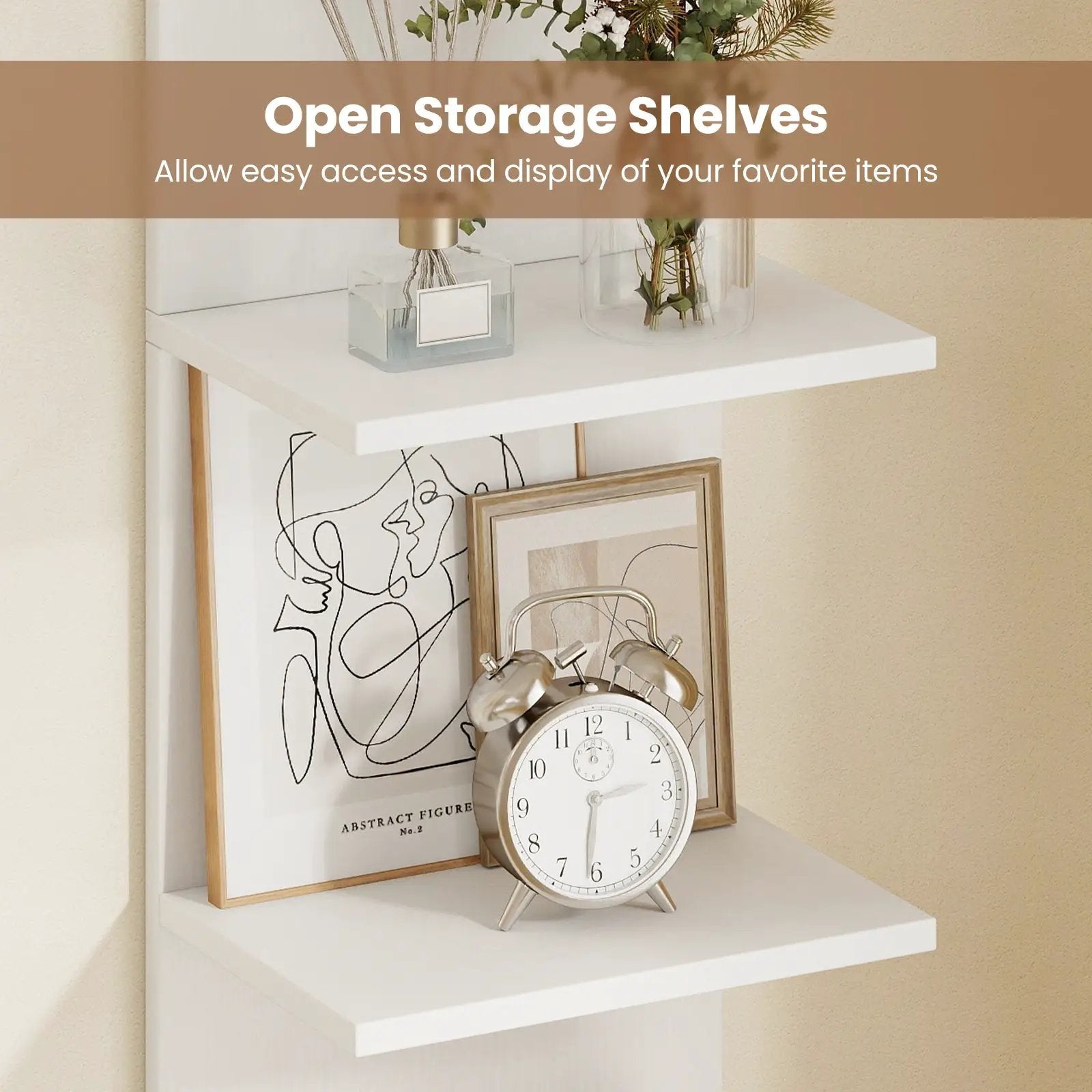 5-Tier Wall Mounted Shelf Unit with Wood Grain by DirectDeals