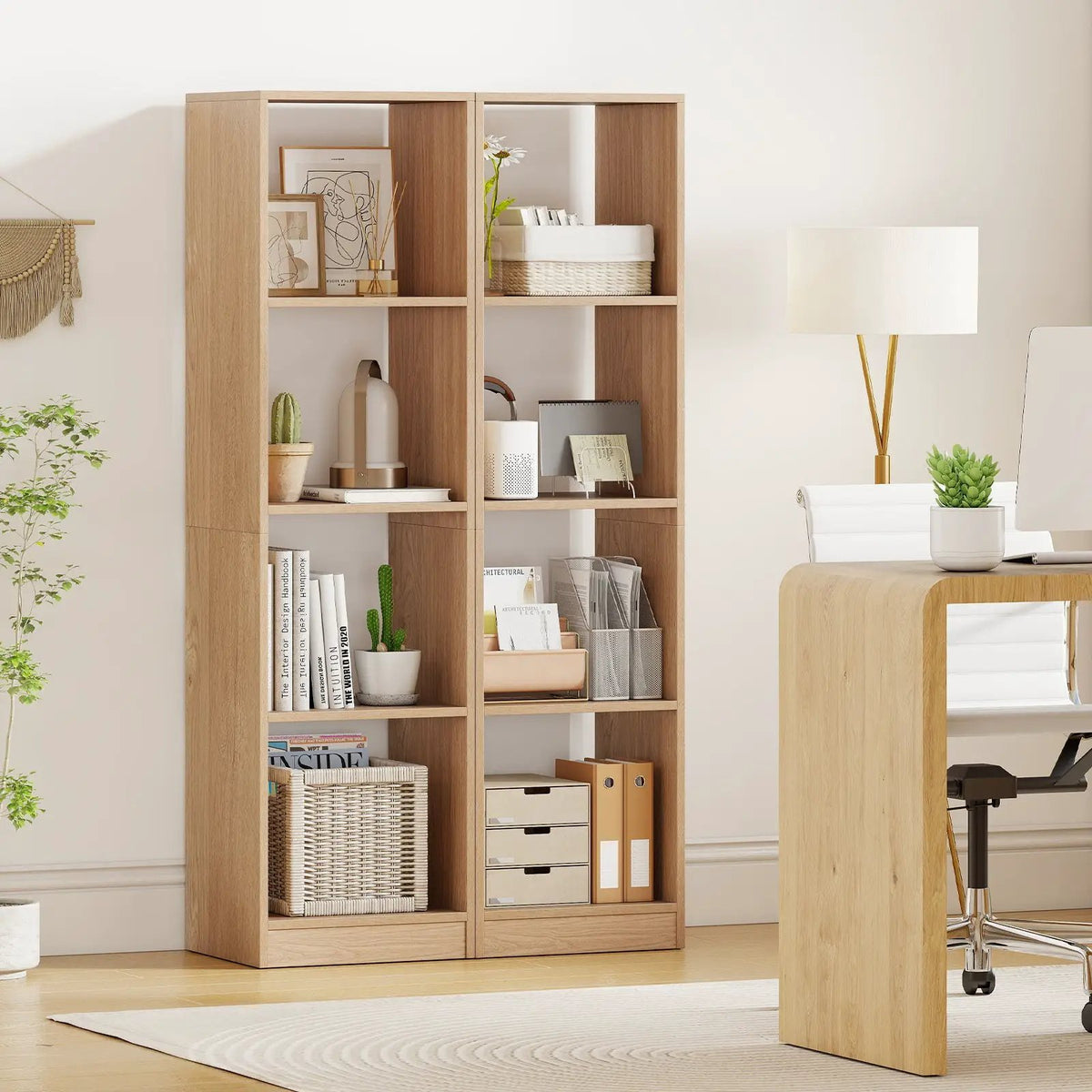 5 Tiers 4-Cube Narrow Bookshelf with 4 Anti-Tipping Kits, photo 6 of 16