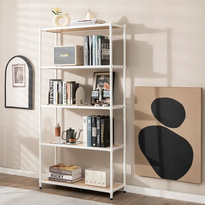 5 Tiers 61 Inch Multi-use Bookshelf with Metal Frame by DirectDeals