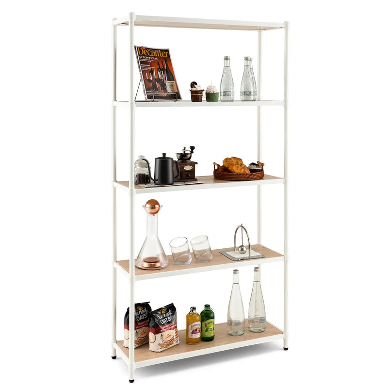 5 Tiers 61 Inch Multi-use Bookshelf with Metal Frame by DirectDeals