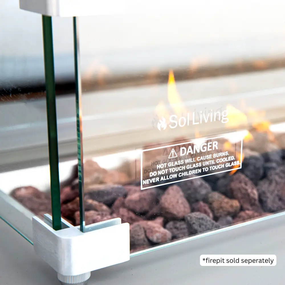 Westwood Fire Pit Tempered Clear Glass Wind Screen by EnvelorHome