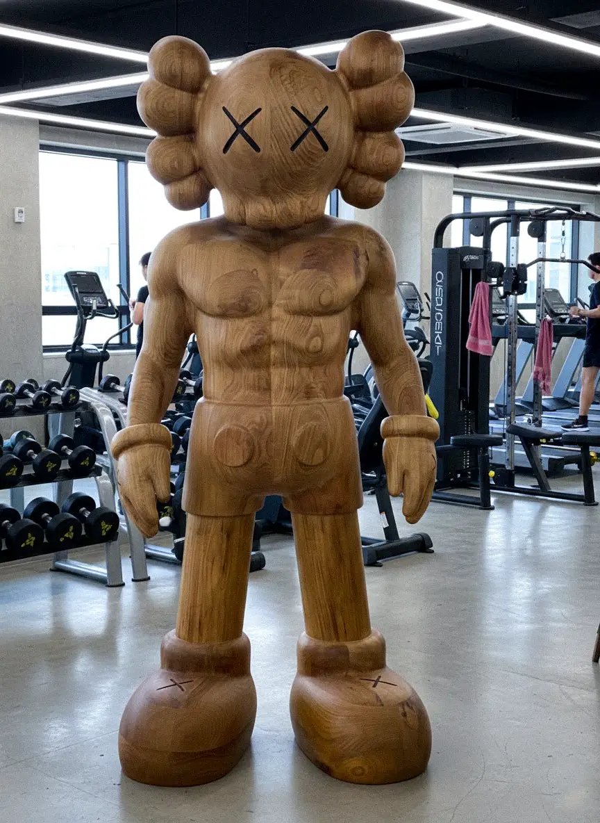 Muscular Wooden Sculpture – Gym & Fitness Art Decor, photo 3 of 11
