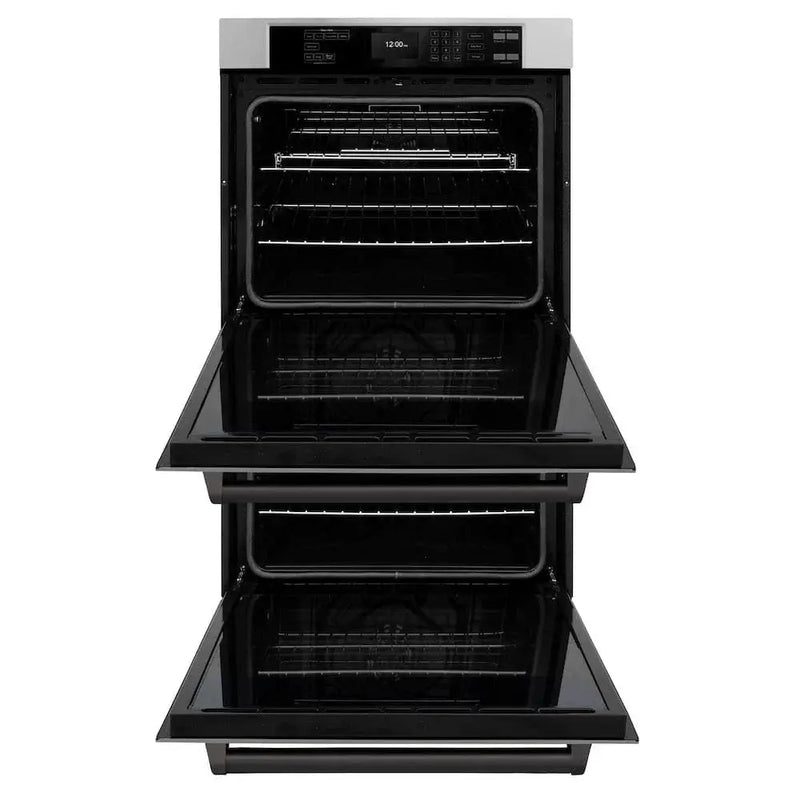 ZLINE 30"Professional True Convection Double Wall Oven, Air Fry, Self Clean, Stainless Steel, Matte Black WADZ-30-MB by Farmhouse Kitchen and Bath