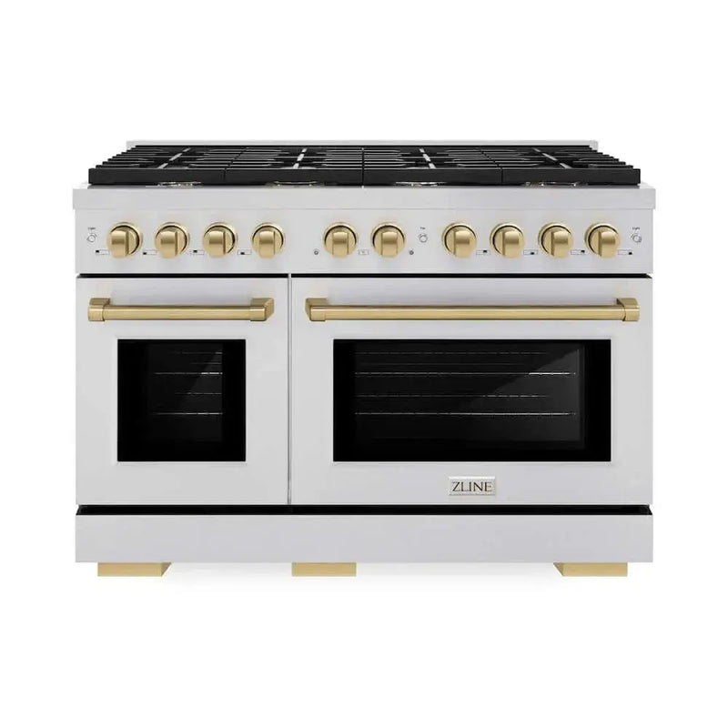ZLINE 48"Gas Range, Convection Oven Stainless Steel, Champagne Bronze, SGRZ-48-CB by Farmhouse Kitchen and Bath
