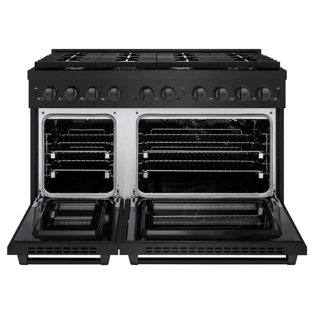 ZLINE 48 in.Gas Range, Convection Gas Oven, Black Stainless Steel, SGRB-48 by Farmhouse Kitchen and Bath