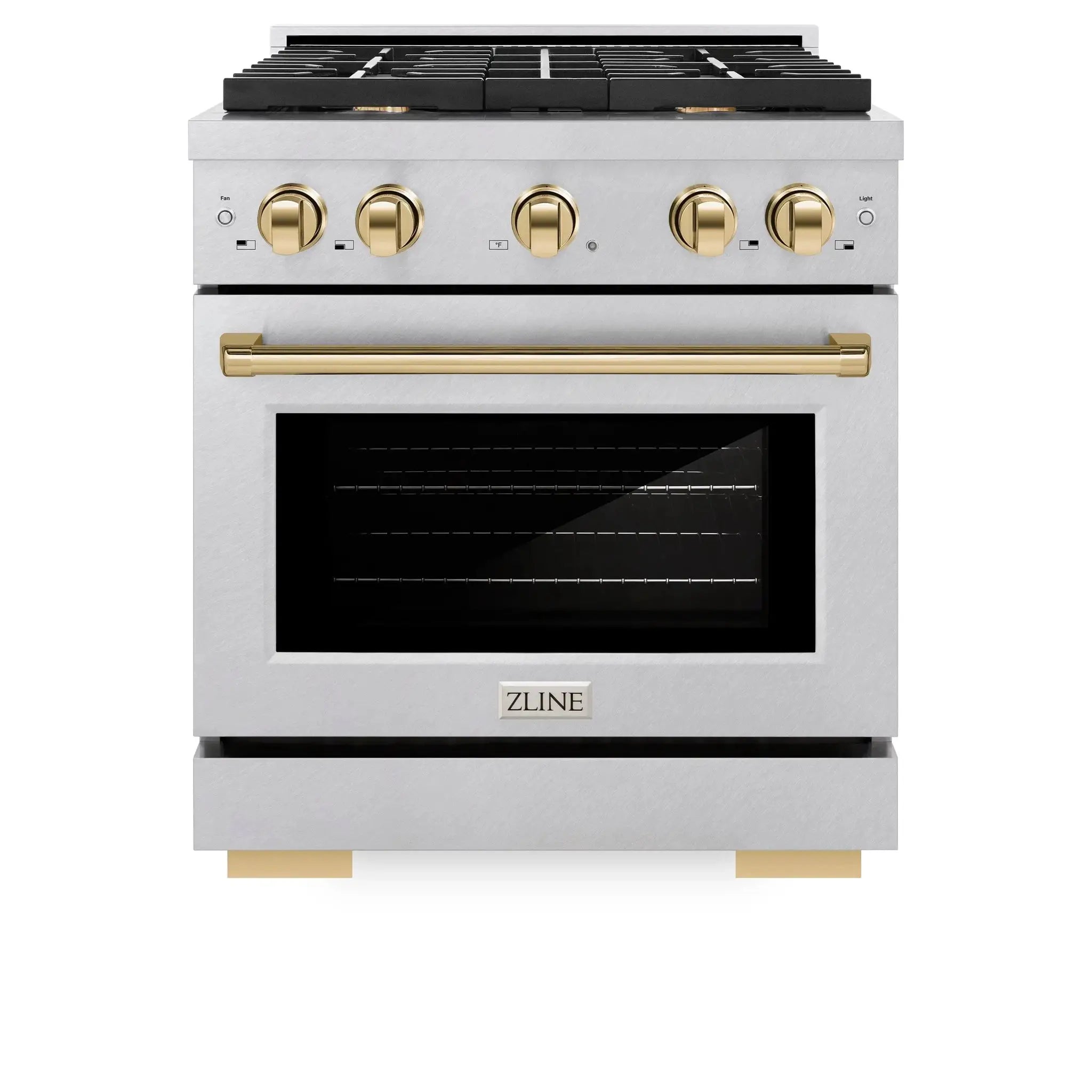 ZLINE 30"Paramount Dual Fuel Range DuraSnow® Gold SDRSZ-30-G by Farmhouse Kitchen and Bath