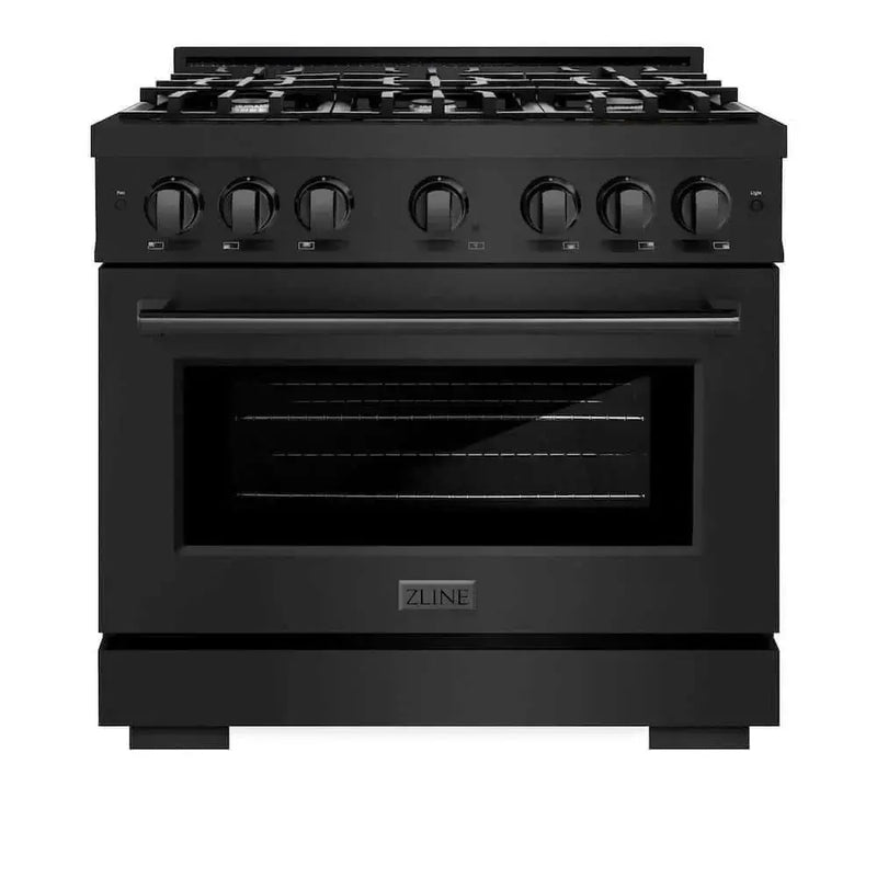 ZLINE 36" Select Dual Fuel Range Gas Cooktop Electric Convection Oven Black Stainless Steel HDRB-36 by Farmhouse Kitchen and Bath