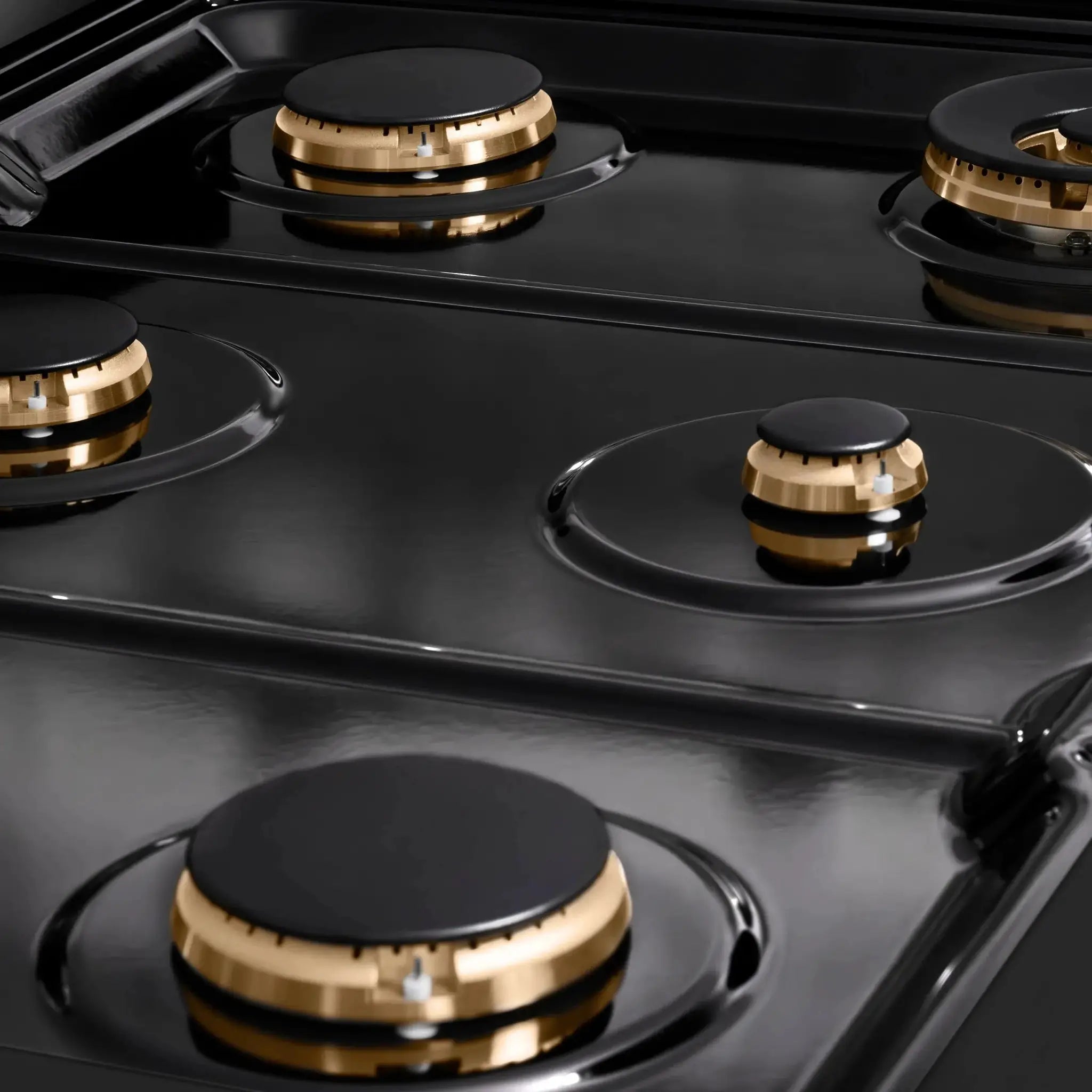 ZLINE 30" Paramount Gas Rangetop Black Stainless Steel Polished Gold SRTBZ-30-G by Farmhouse Kitchen and Bath