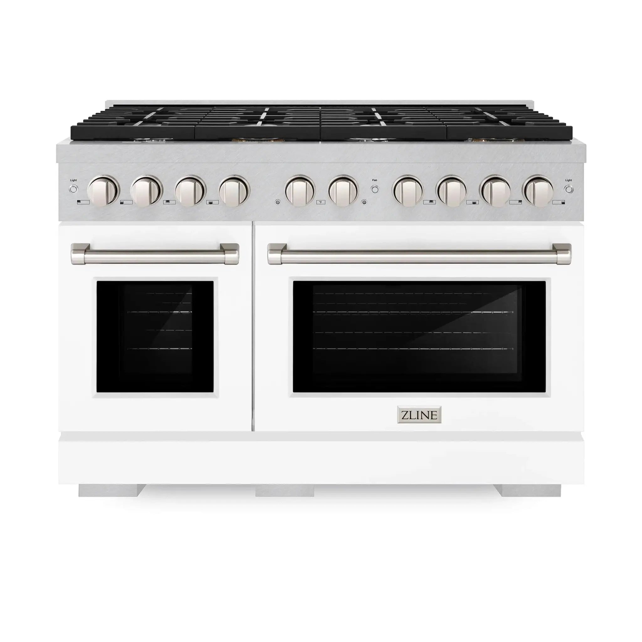ZLINE 48"Paramount Dual Fuel Range DuraSnow® White Matte SDRS-WM-48 by Farmhouse Kitchen and Bath