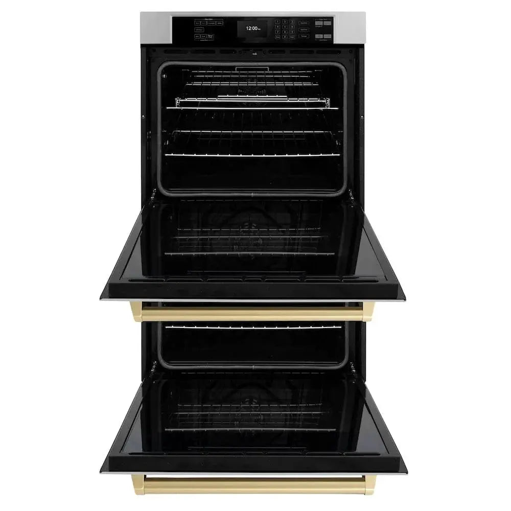 ZLINE 30"Professional True Convection Double Wall Oven, Air Fry, Self Clean, Stainless Steel, Champagne Bronze WADZ-30-CB by Farmhouse Kitchen and Bath