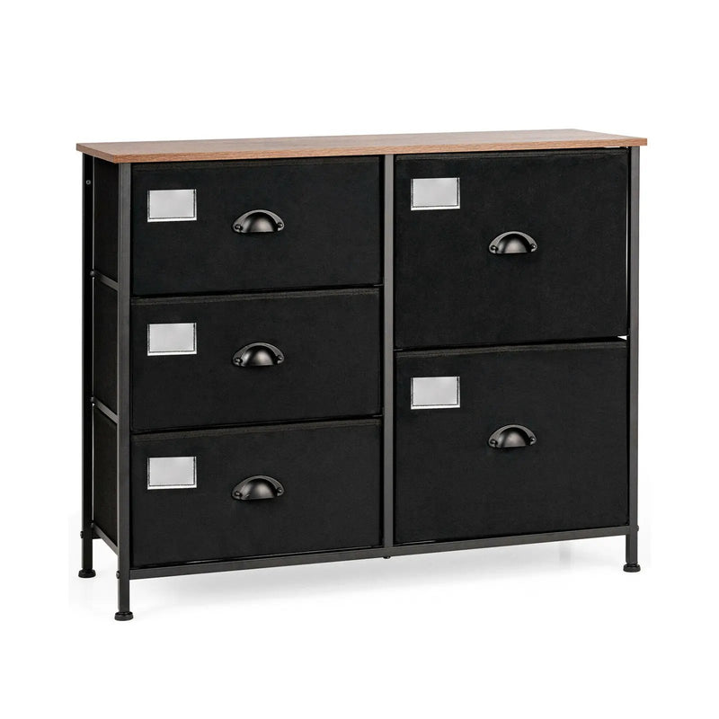 5-Drawer Storage Dresser for Bedroom Closet Entryway-Black by DirectDeals
