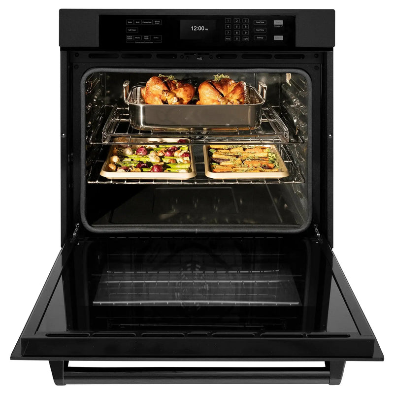 ZLINE 30 "Professional True Convection Single Wall Oven, Air Fry, Self Clean, Black Stainless Steel, WASB-30 by Farmhouse Kitchen and Bath