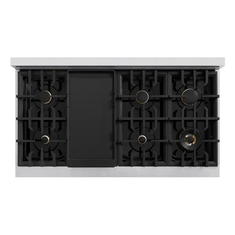 ZLINE 48" Dual Fuel Range, Gas Cooktop, Electric Convection Oven Stainless Steel, Matte Black CDRZ-48-MB by Farmhouse Kitchen and Bath