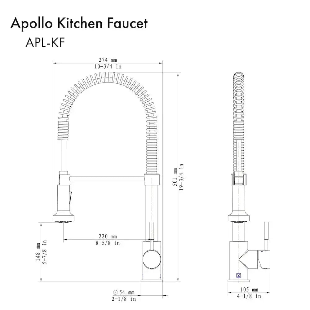 ZLINE Apollo Kitchen Faucet, APL-KF-CB by Farmhouse Kitchen and Bath