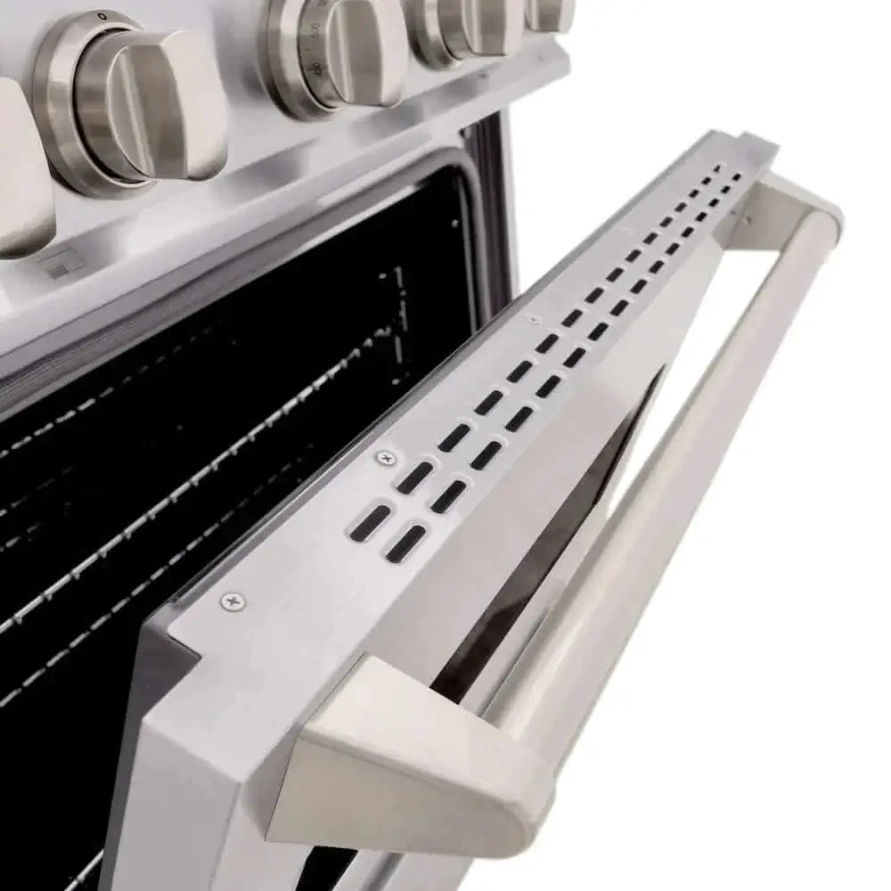 ZLINE 30" Dual Fuel Range, Gas Cooktop, Electric Convection Oven Stainless Steel, CDR-BR-30 by Farmhouse Kitchen and Bath