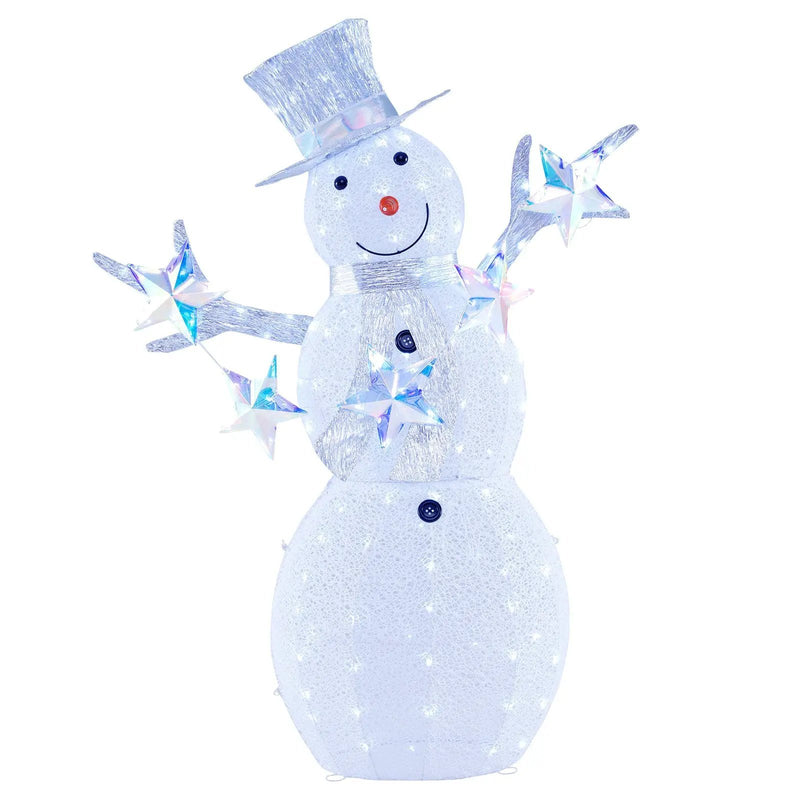 5 ft Pre-Lit Christmas Snowman with Stars by DirectDeals