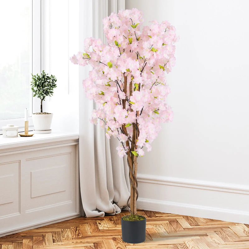 5 FT Tall Artificial Cherry Blossom Tree with Pink Flowers by DirectDeals