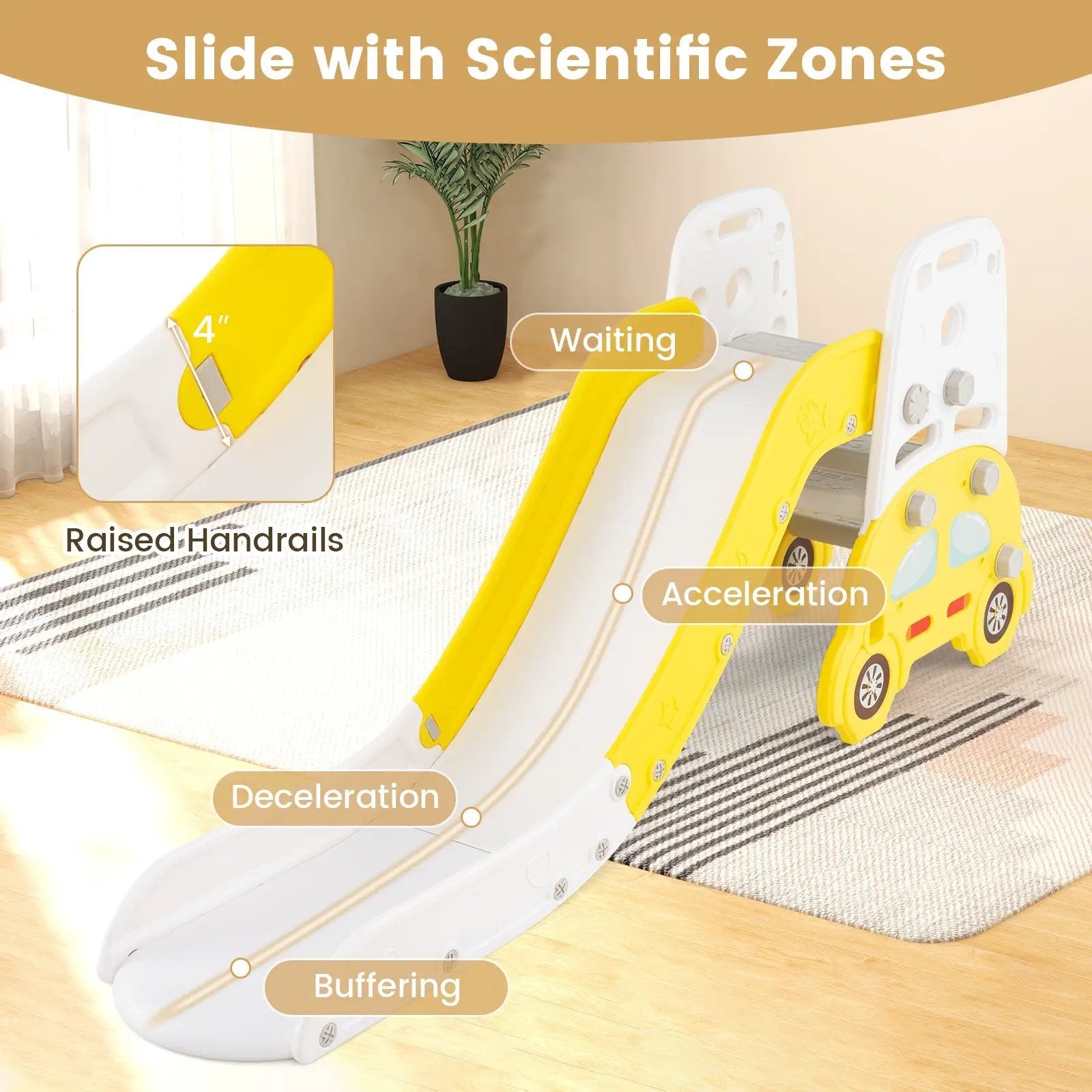 5 in 1 Convertible Toddler Slide Set Kids Art Easel with Stool and Book Rack by DirectDeals