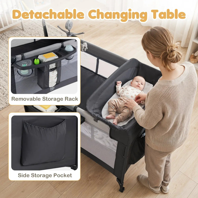5-in-1 Portable Baby Pack and Play with Music Box by DirectDeals