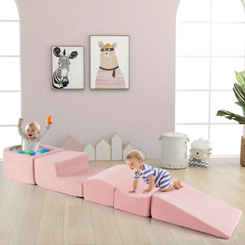 5-Piece Climb and Crawl Playset with Ball Pit for Kids by DirectDeals