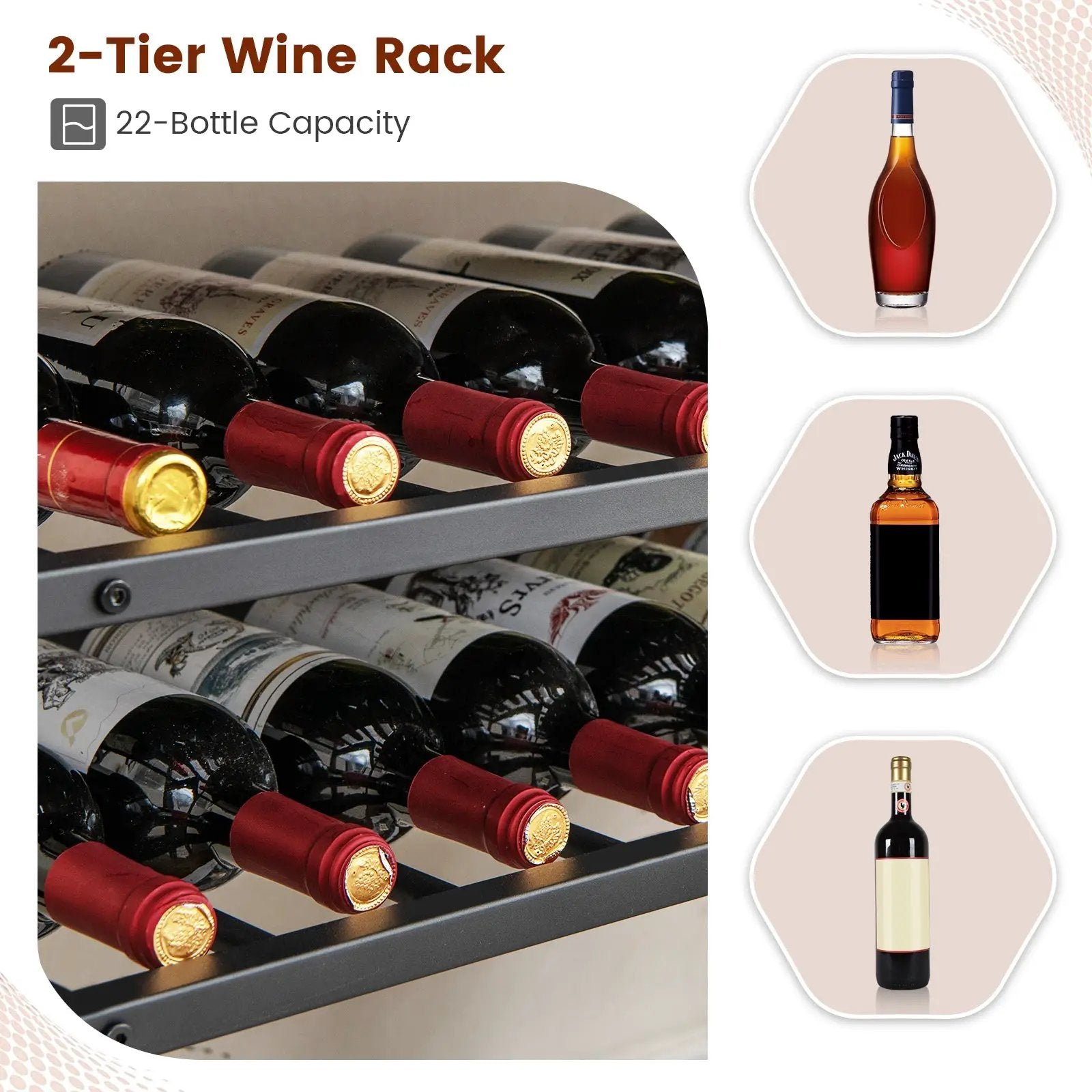 5-tier Wine Rack Table with Glasses Holder by DirectDeals