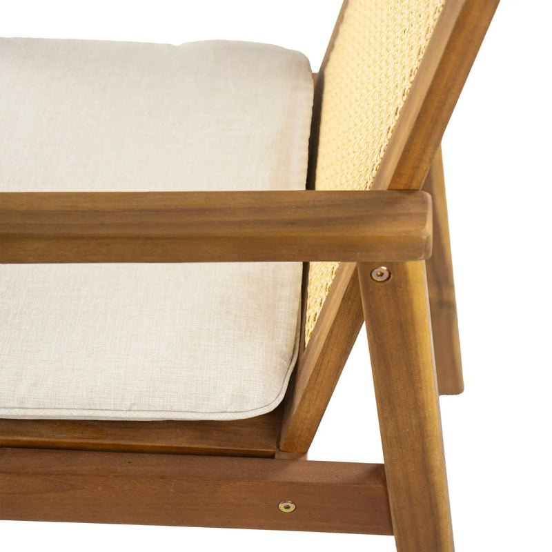 Preston Outdoor Dining Chair With Cushion Set of 2 - Teak / Beige by HouseOfZazla