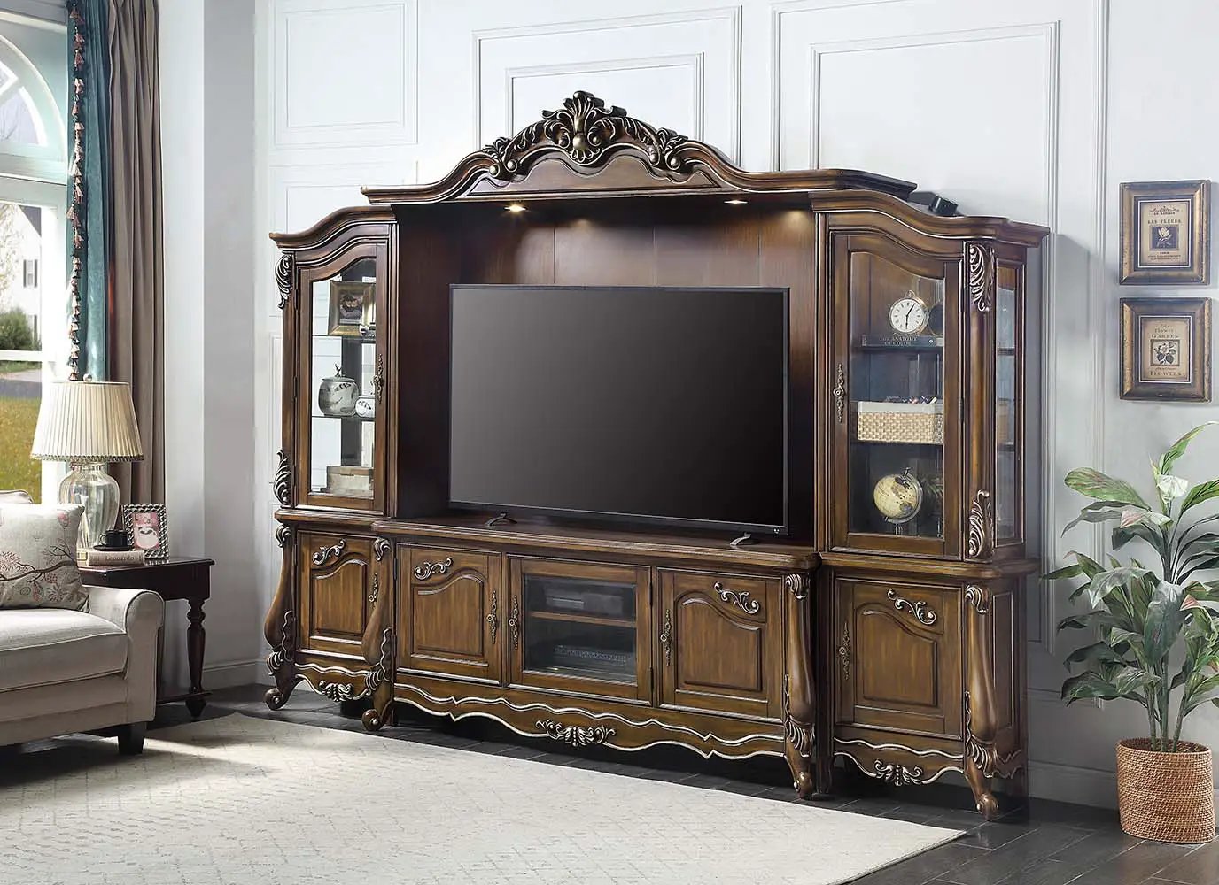 Latisha - Entertainment Center - Antique Oak by Unique Piece Furniture