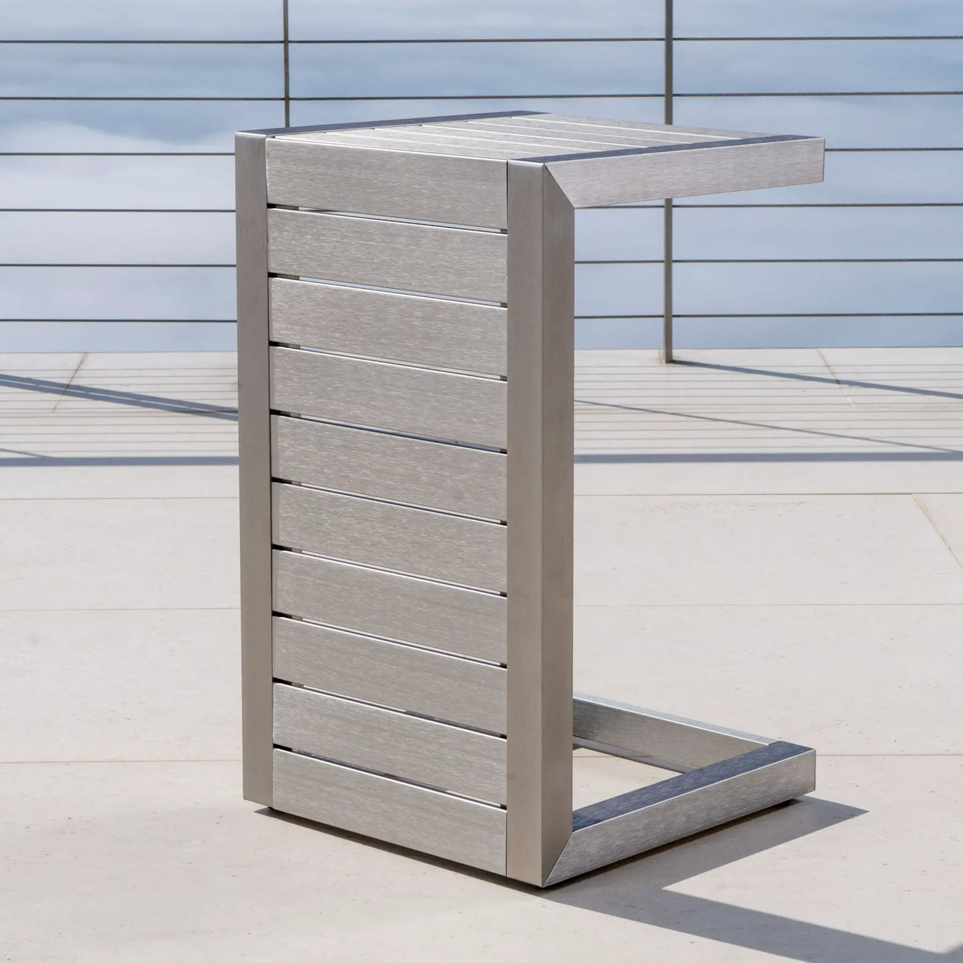 Aluminum Outdoor C-Shaped Side Table for Patio by HouseOfZazla