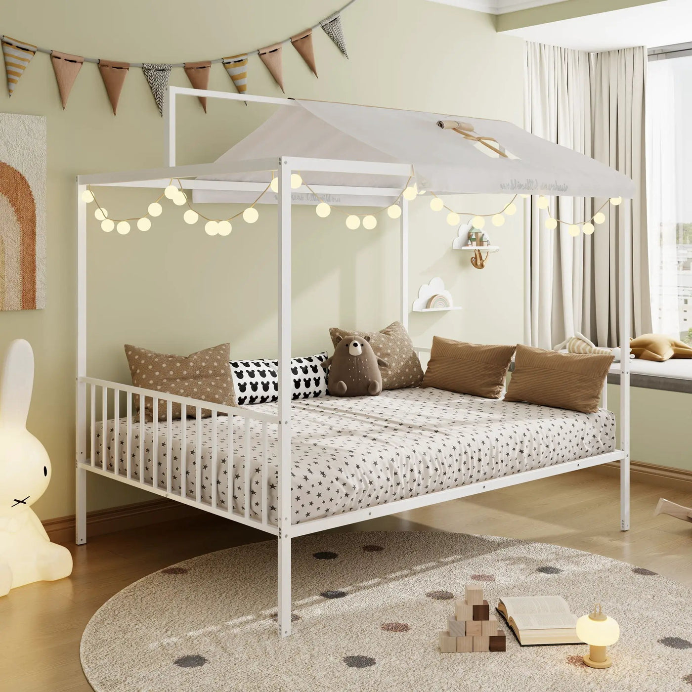 3 In 1 Convertible Montessori Floor Bed With Fenced Support by HouseOfZazla