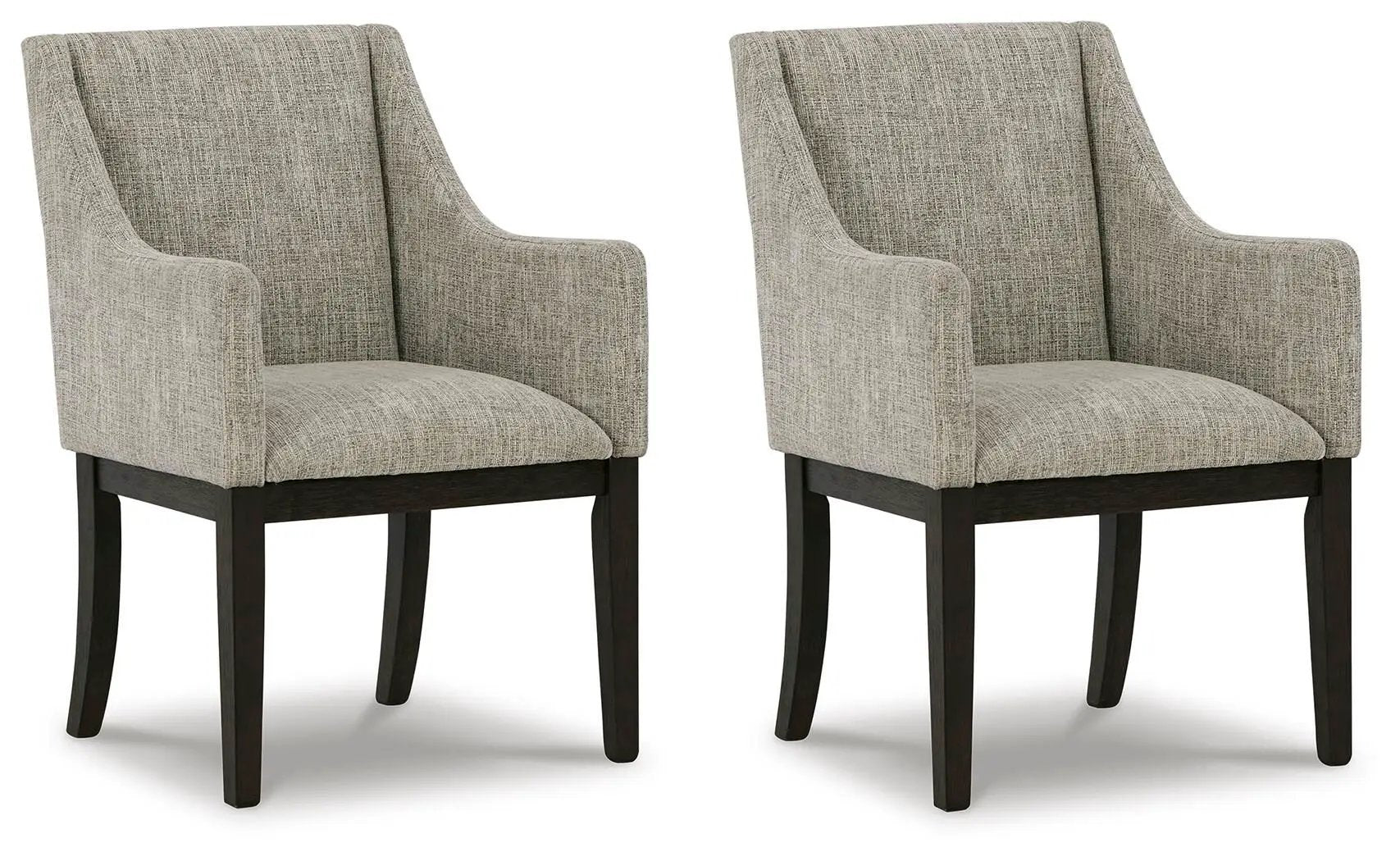 Burkhaus - Dining UPH Arm Chair (Set of 2) - Beige / Dark Brown by Unique Piece Furniture