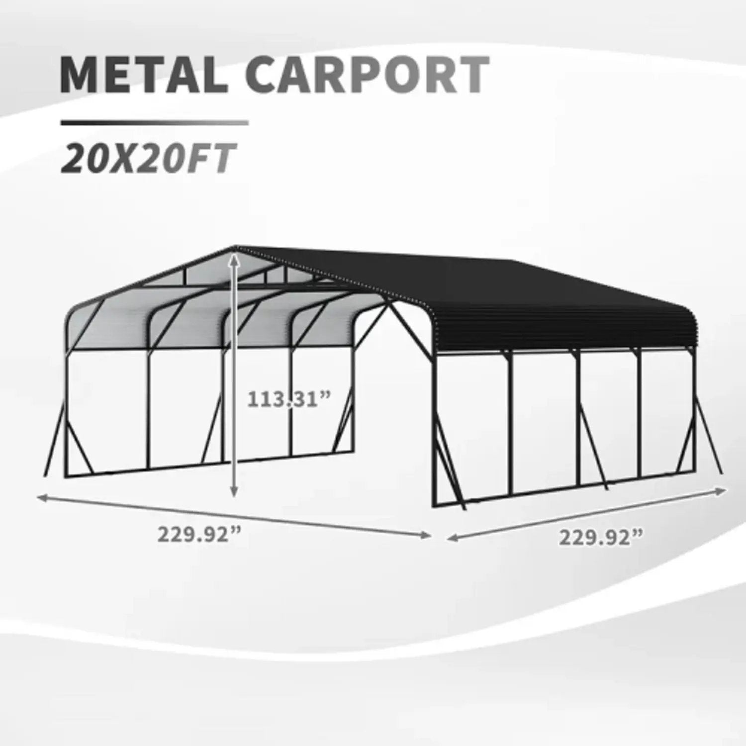 Heavy Duty Carport, All Weather Shelter - Black by HouseOfZazla