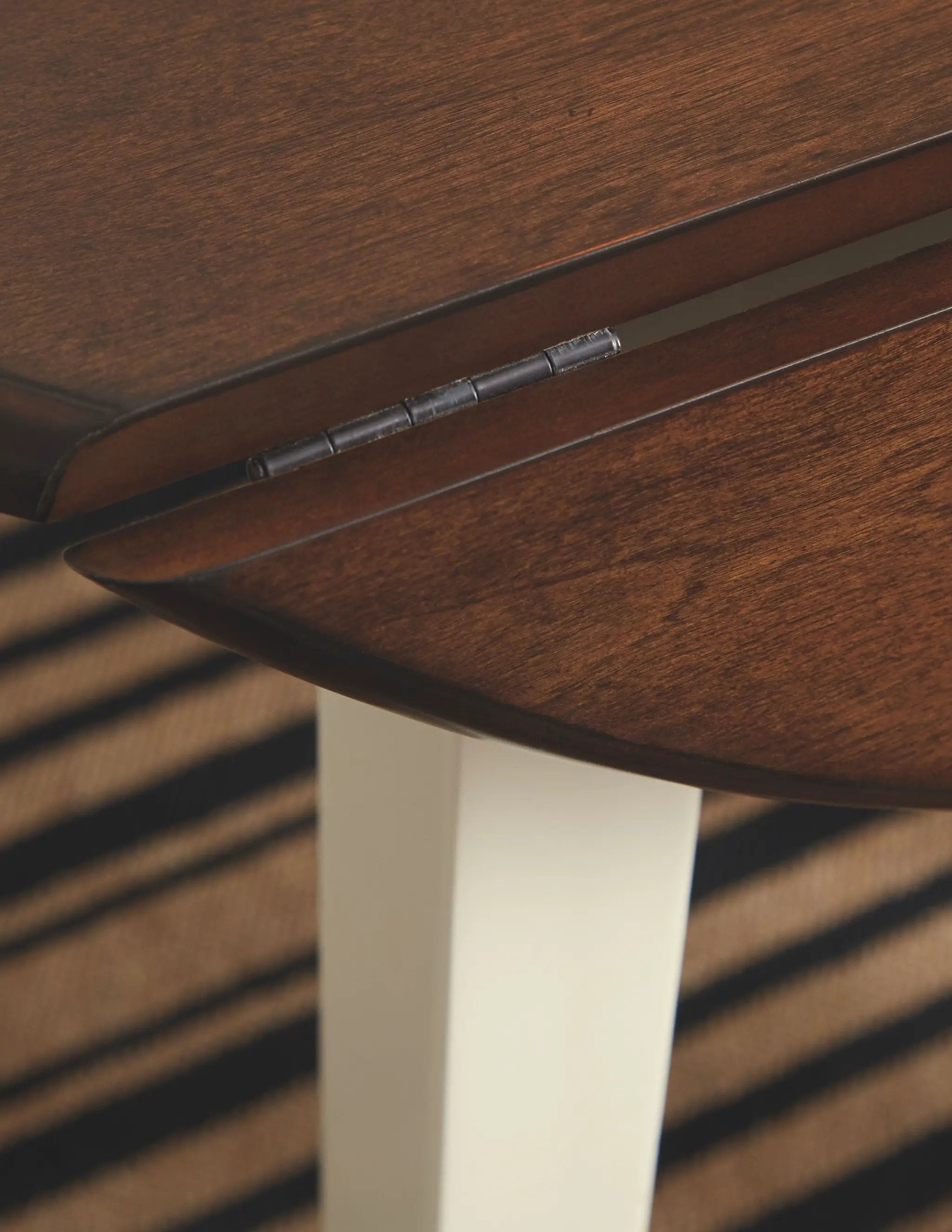 Woodanville - Round DRM Drop Leaf Table - Cream / Brown by Unique Piece Furniture